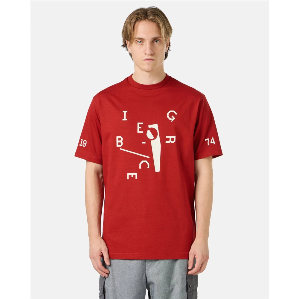 Iceberg T-shirt met letterprint detail Red Heren