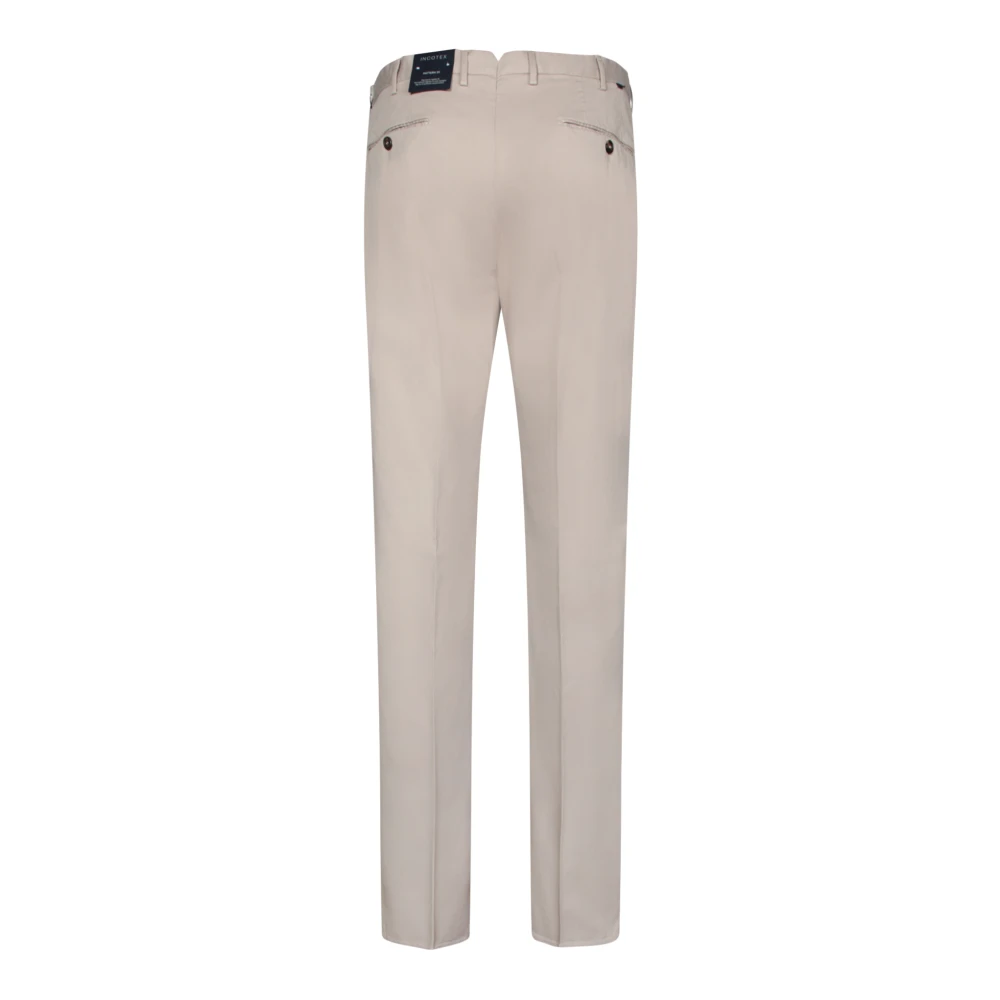Incotex Beige Batavia Broek met Rits Beige Heren
