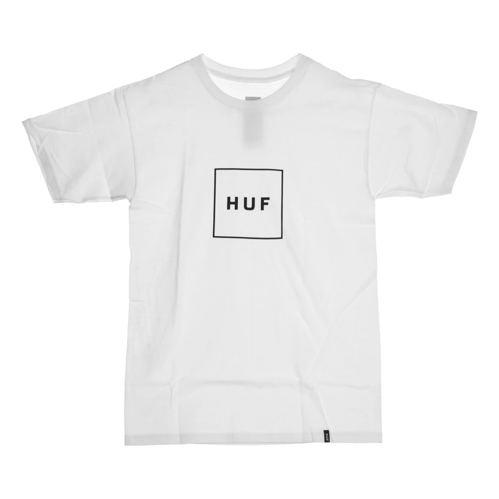 HUF Logo Heren T-shirt Wit White Heren