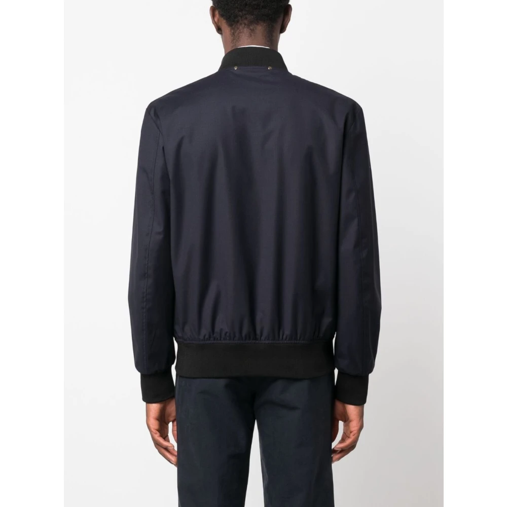 PS By Paul Smith Blauwe wollen bomberjack met Green Storm System Blue Heren