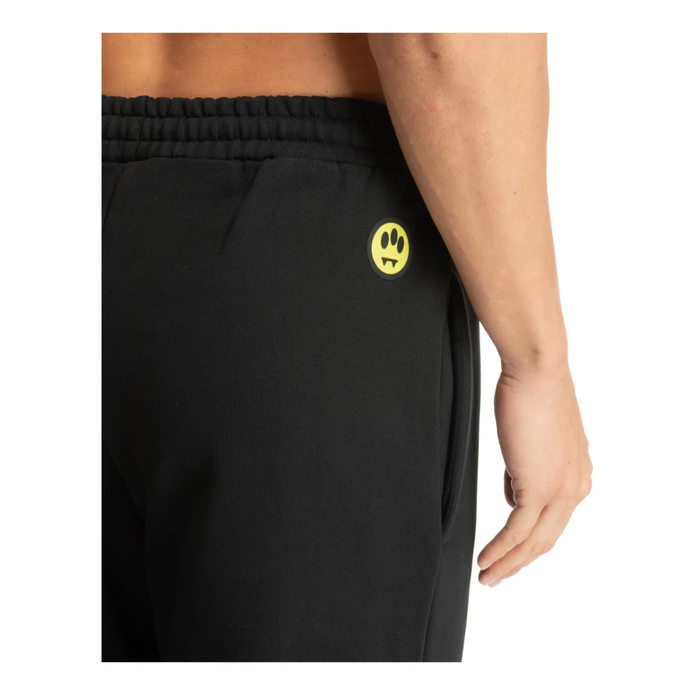 Barrow Elastische taille joggers met logodetail Black Heren