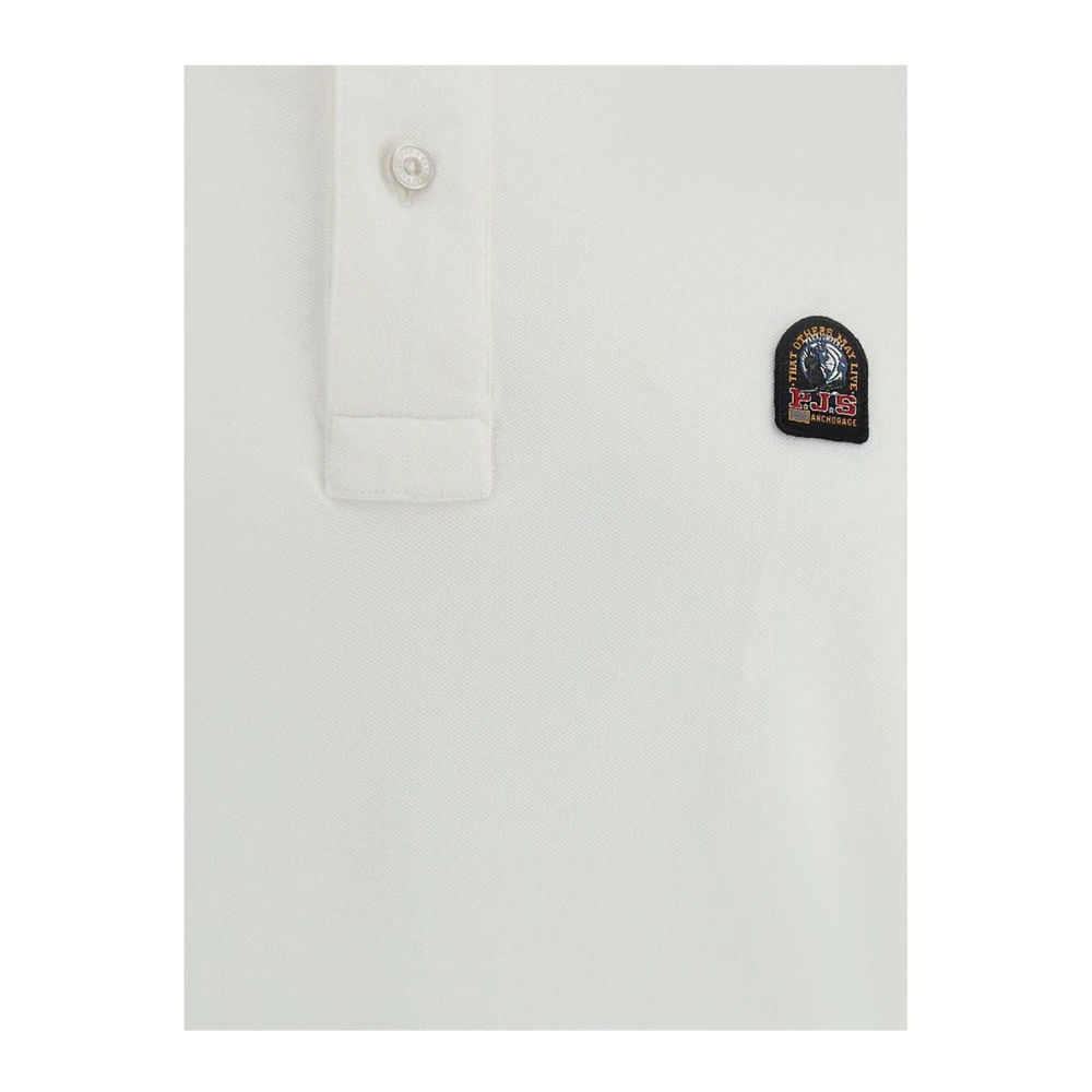 Parajumpers Sportieve Polo Shirt met Logo Patch White Heren