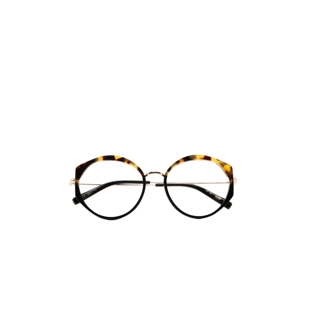 Kaleos Ronde Bril in Zwart en Bruin Black Unisex