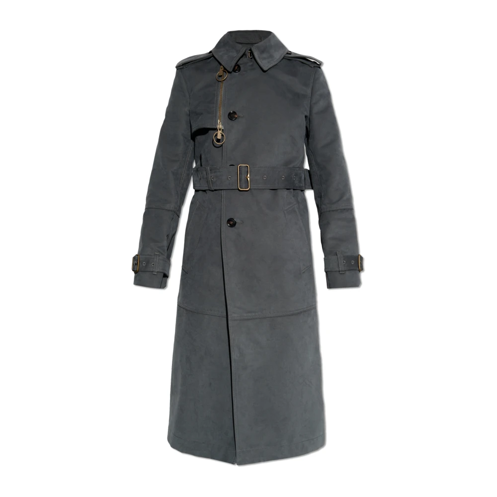 Burberry Katoenen trenchcoat met riem Gray Dames