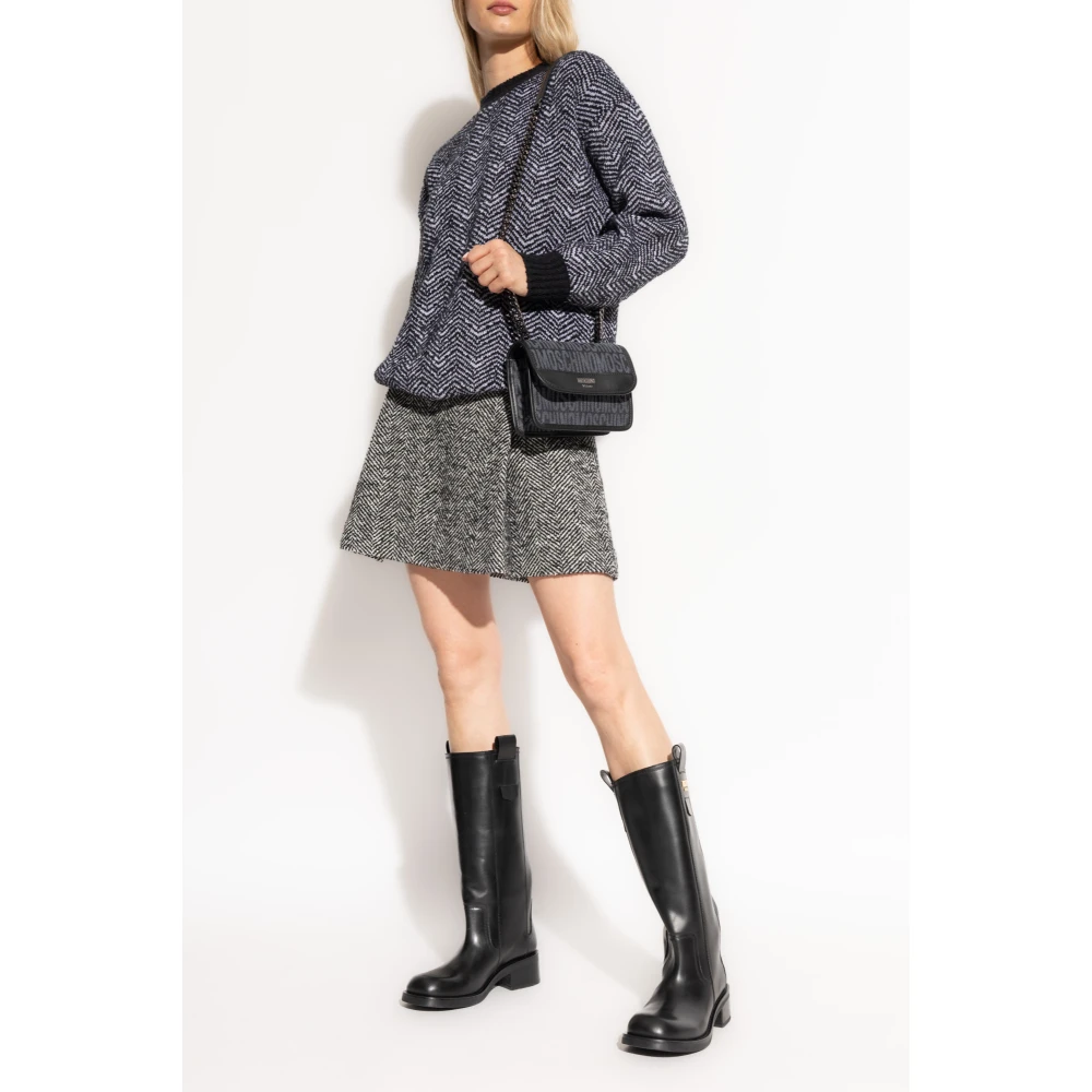 Moschino Rok met geborduurd patroon Black Dames