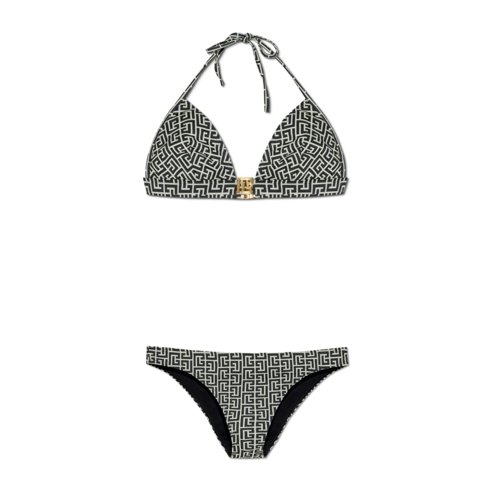 Balmain Elegante Zwarte Leren Jas Gray Dames