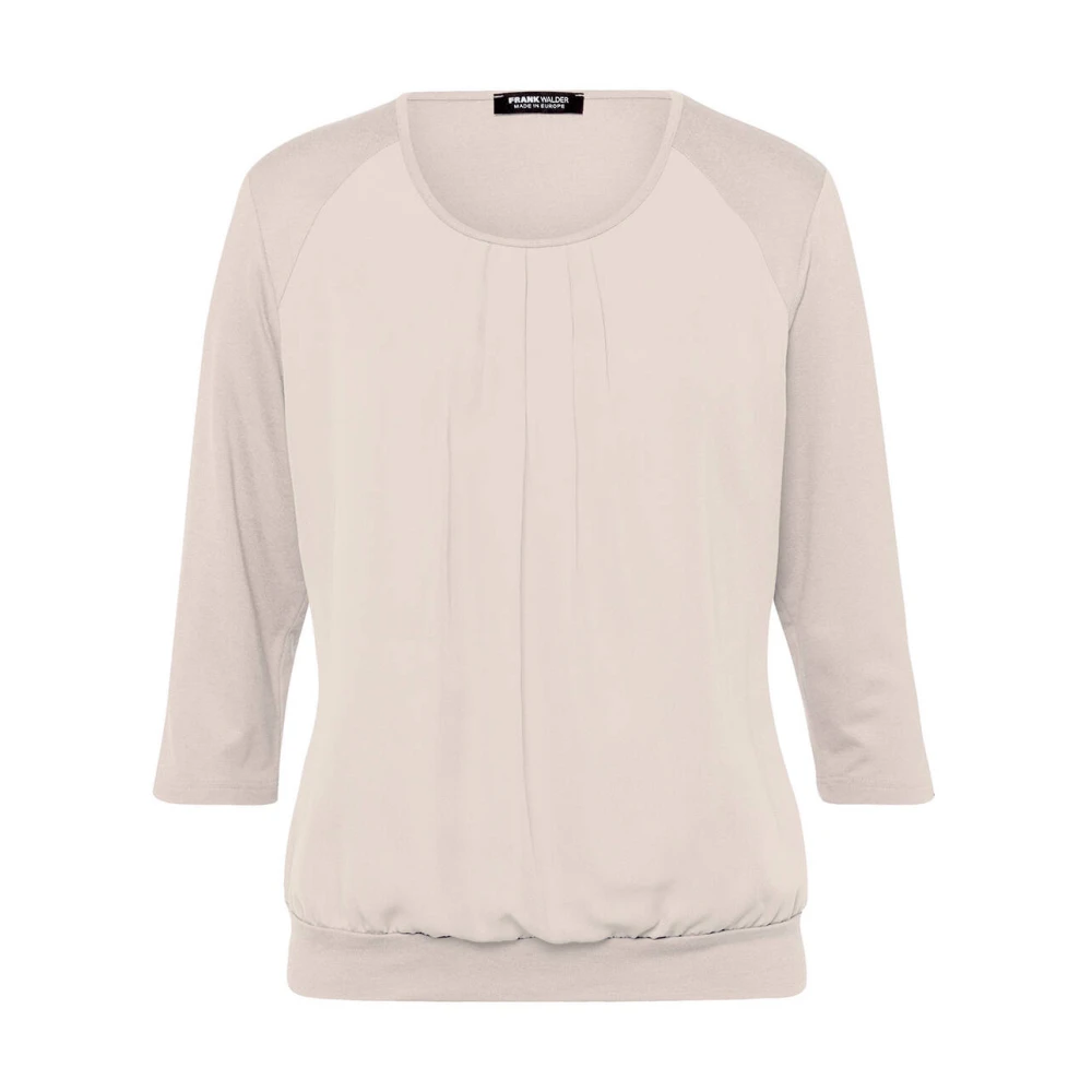 Frank Walder Lange Mouw Blouse Shirt Beige Dames