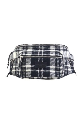 pre-owned-plaid-wool-belt-bag-model-belt-bag