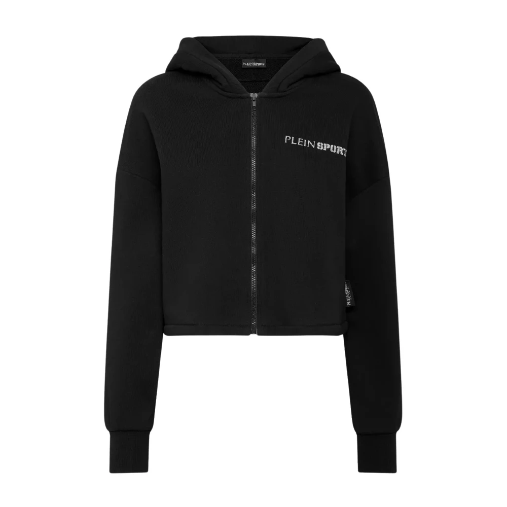 Plein Sport Zwarte hoodie met Scratch design Black Dames