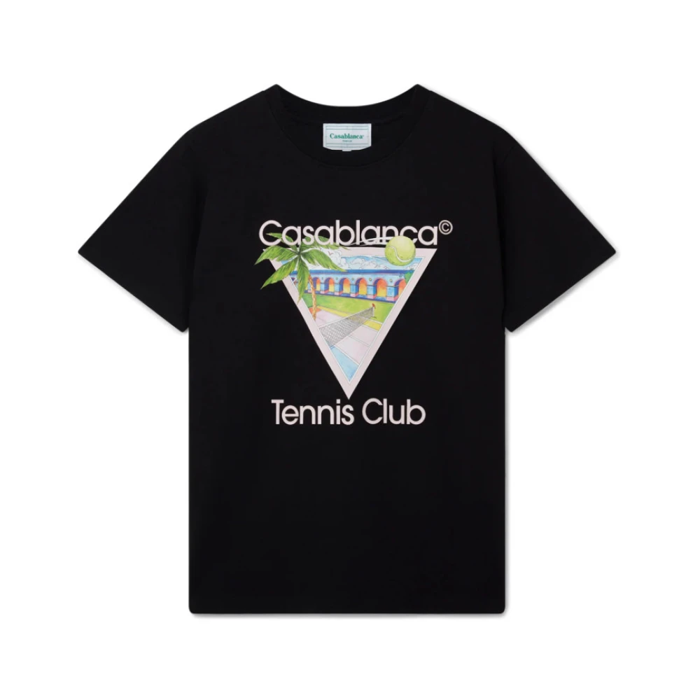 Casablanca Men's Black T-Shirts, 2XL, Tennis Club Icon T‑Shirt