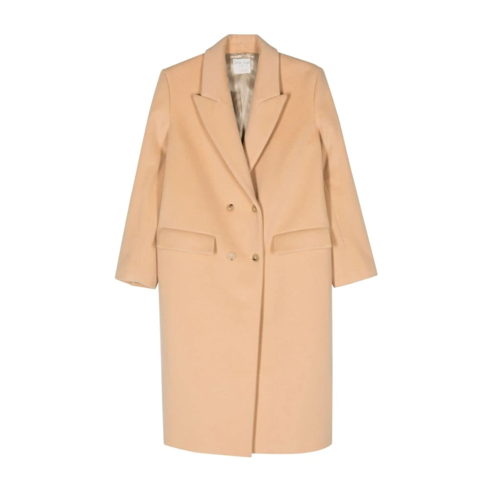 Forte Navy Wol Velours Midi Jas Beige Dames