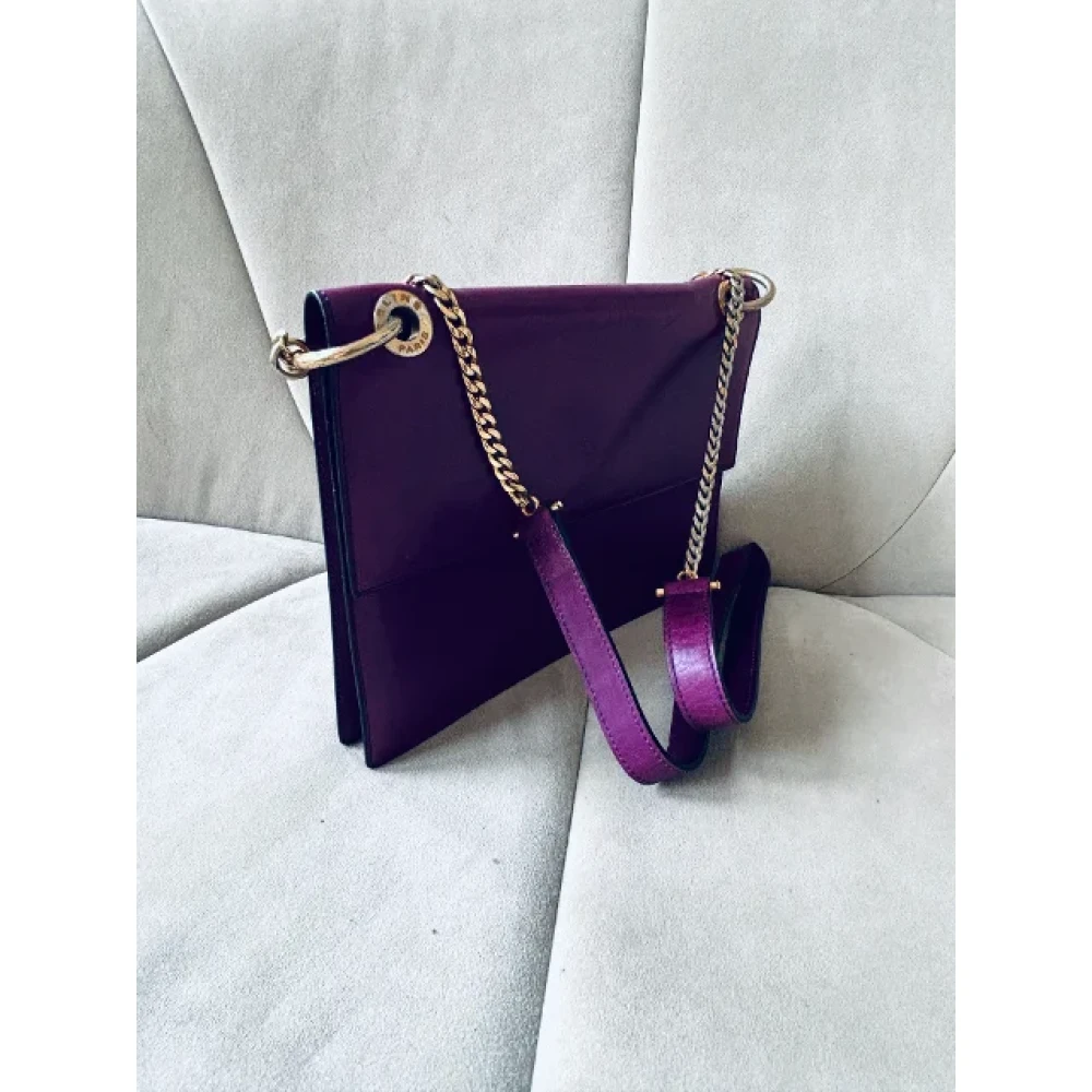 Celine Vintage Pre-owned Leather celine-bags Purple Dames