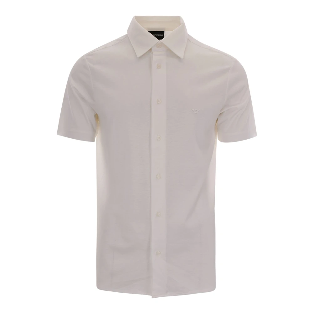 Emporio Armani Herr Vit Skjortor S, Short Sleeve Shirts