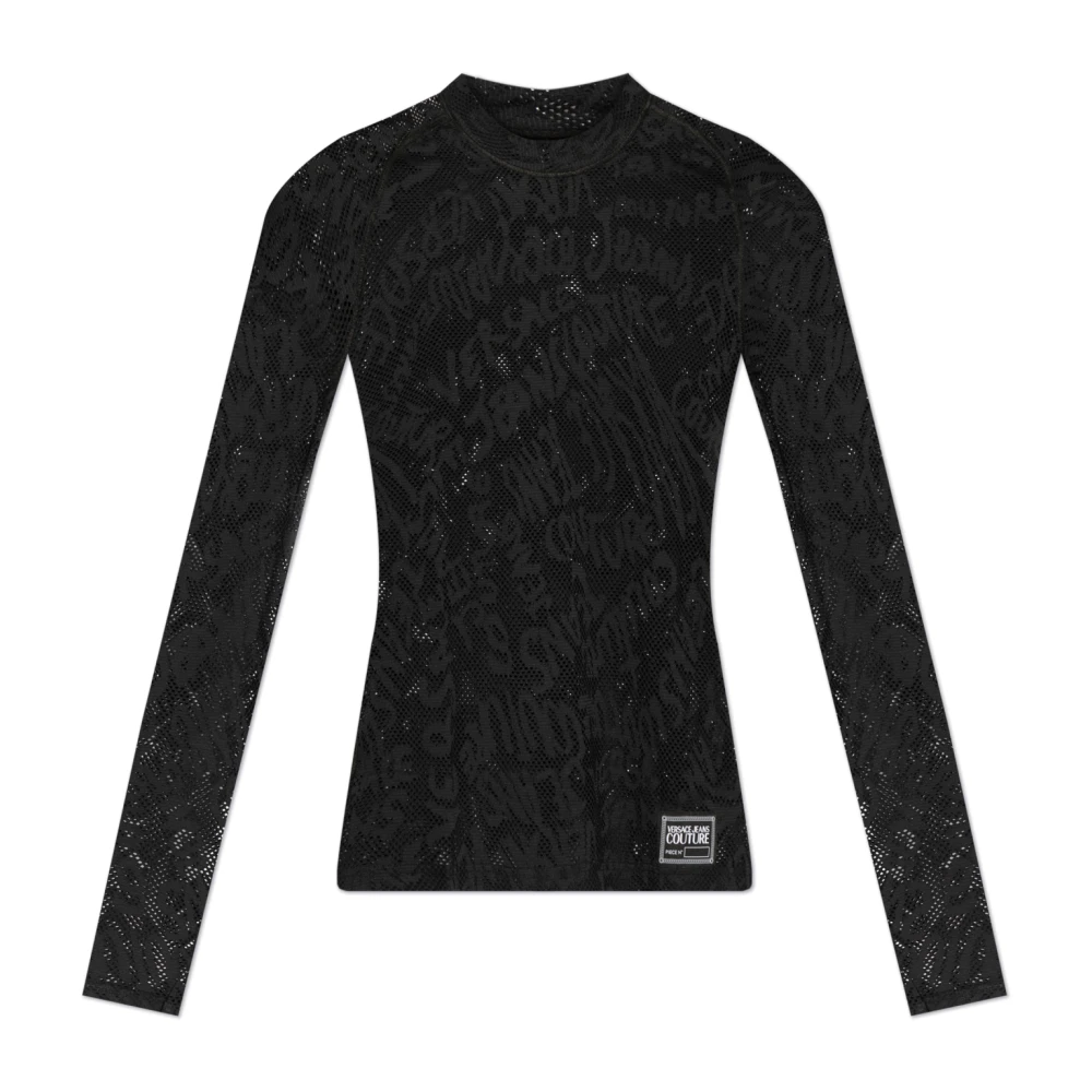 Versace Jeans Couture Kantachtige longsleeve t-shirt Black Heren