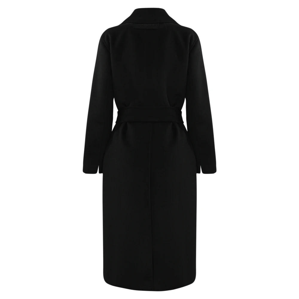 Twinset Zwarte Verenwollen Jas Black Dames