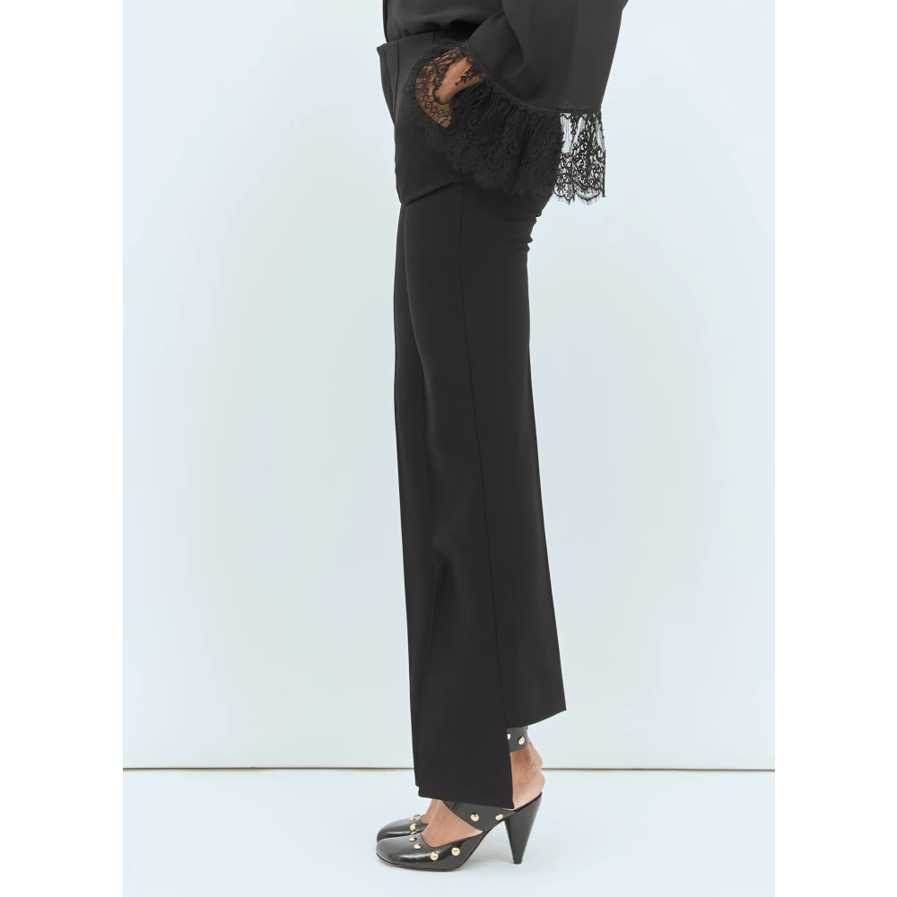 Chloé Wollen op maat gemaakte broek met asymmetrische manchetten Black Dames