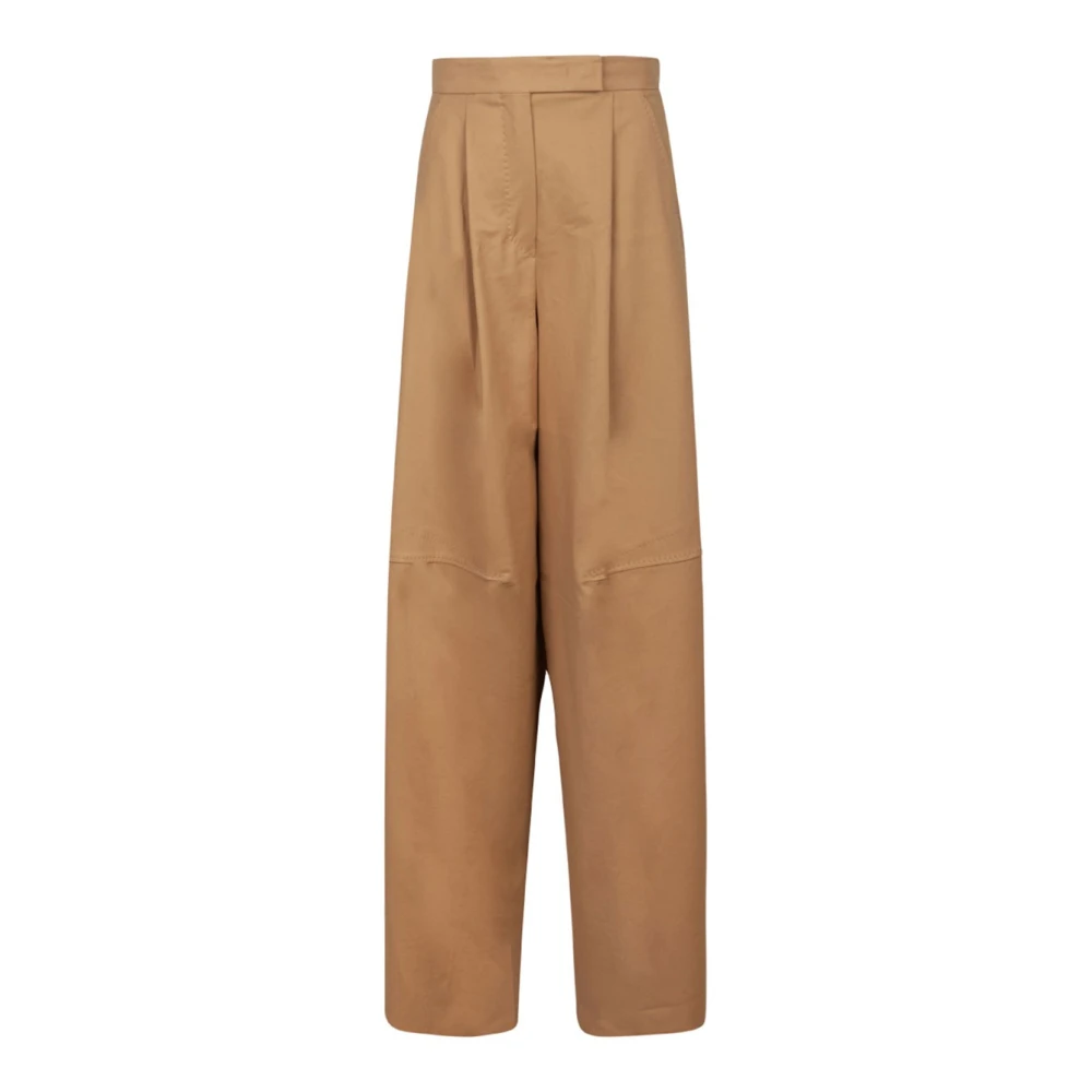 Max Mara Beige Avoriaz Wijde Pijp Broek Brown Dames