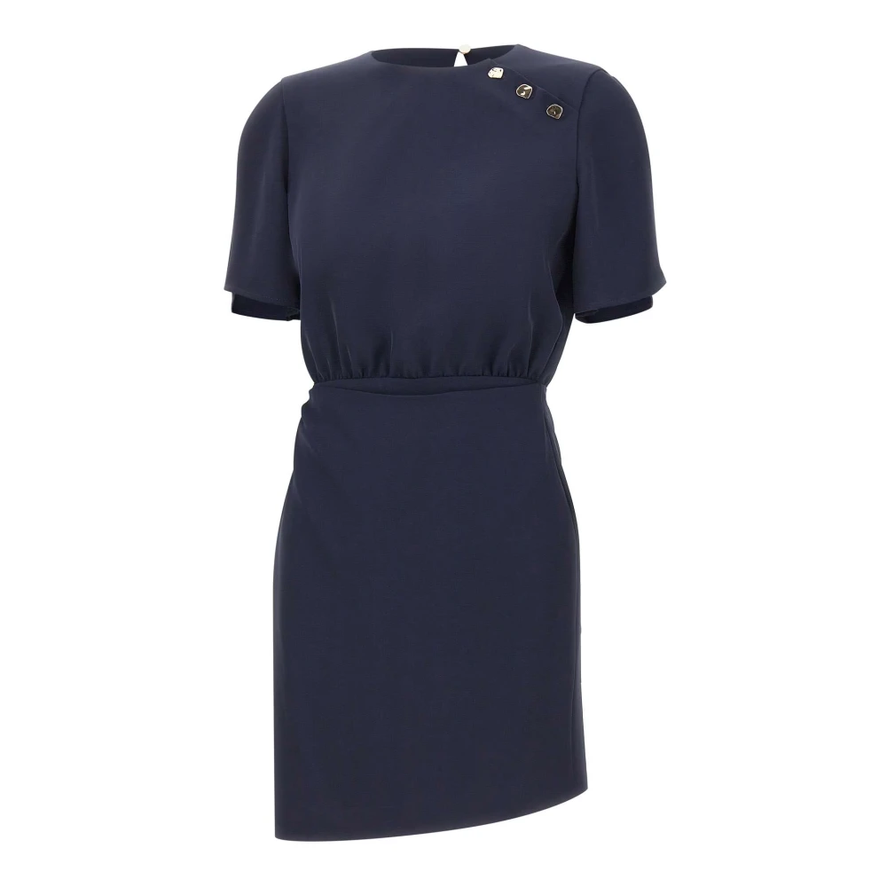 Liu Jo Women's Blue Short Dress With Gold Buttons - Short Dresses - Xl - Dresses