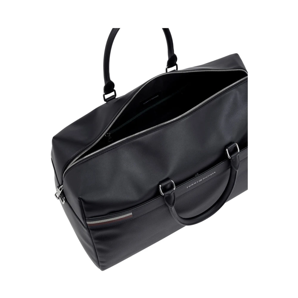 Tommy Hilfiger Zwarte Textuur Duffle Weekendtas Black Heren