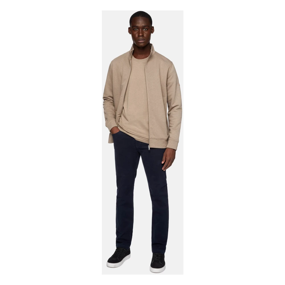 Boggi Milano Katoenmix Volledige Ritssluiting Sweater Beige Heren