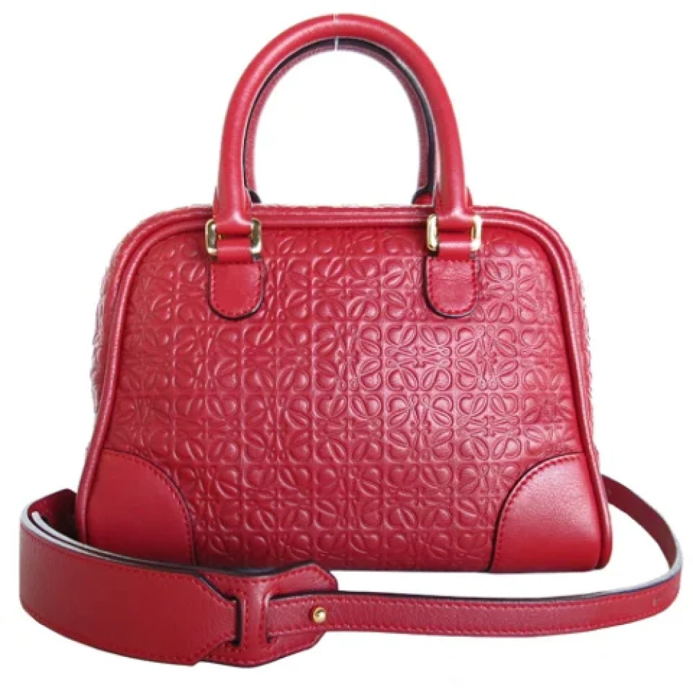 Loewe Pre-owned Leather handbags Red Dames