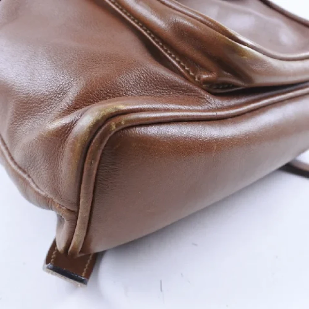 Gucci Vintage Pre-owned Leather handbags Brown Dames