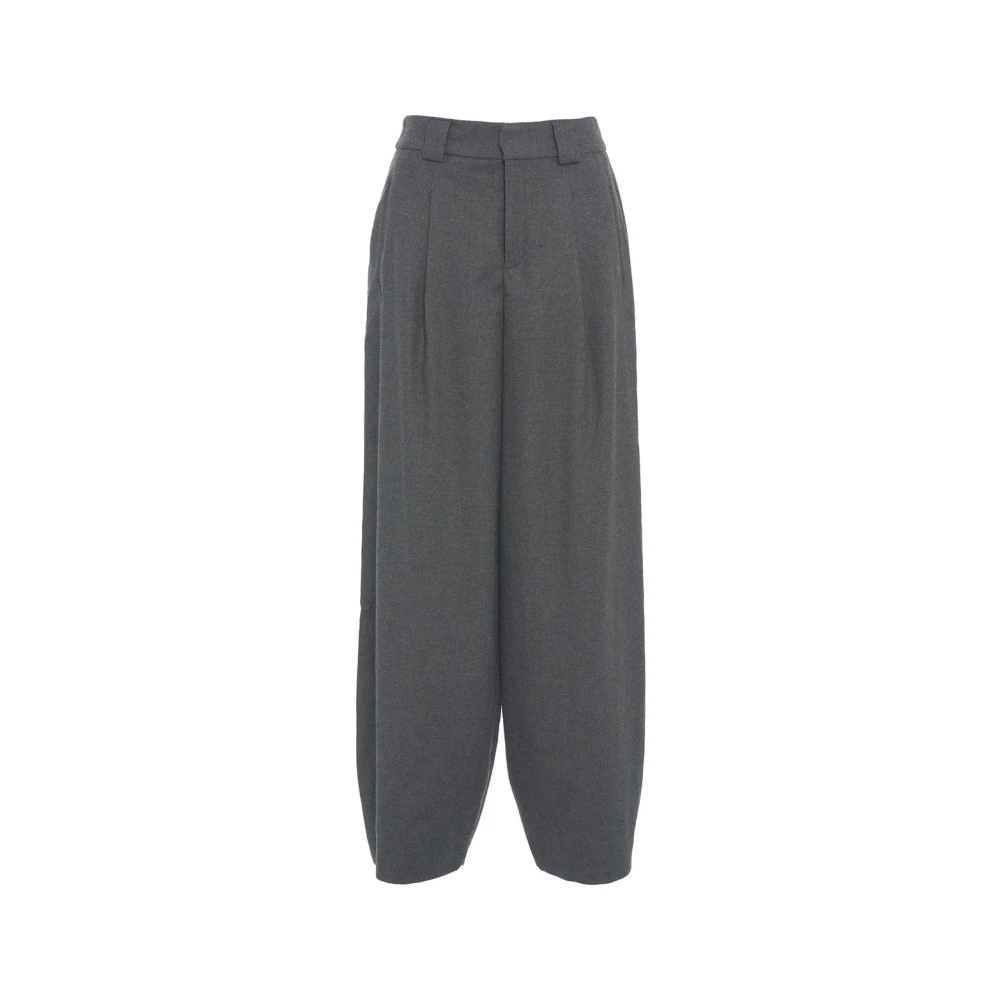 Closed Flannel Stretch Pants 'Wendlyn' Gray Dames