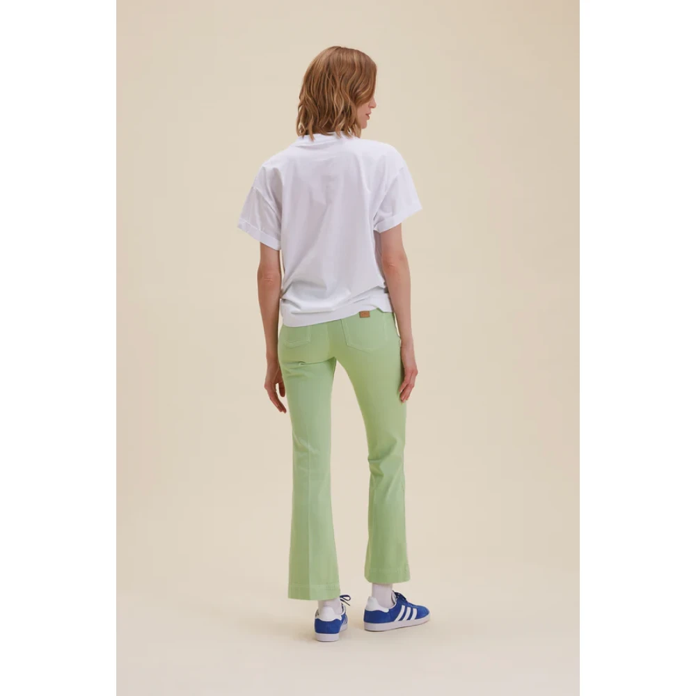 Nenette Wide Trousers Green Dames