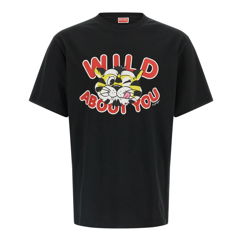 Kenzo Black T-Shirts, Male, Xl, Wild Tiger T-Shirt