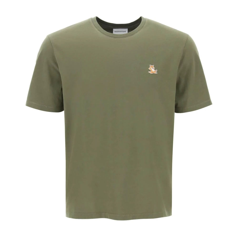 Maison Kitsuné Groene Fox Logo T-shirt Green Heren