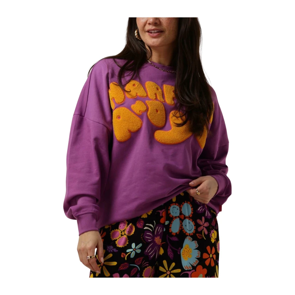 Harper & Yve Paarse Logo-SW Sweater Purple Dames
