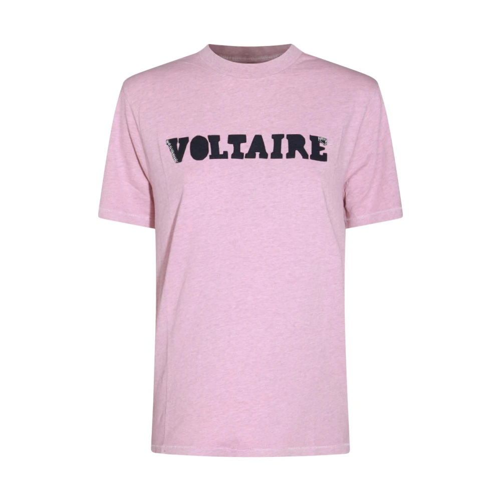 Zadig & Voltaire Roze Katoenen Logo T-shirt Pink Dames