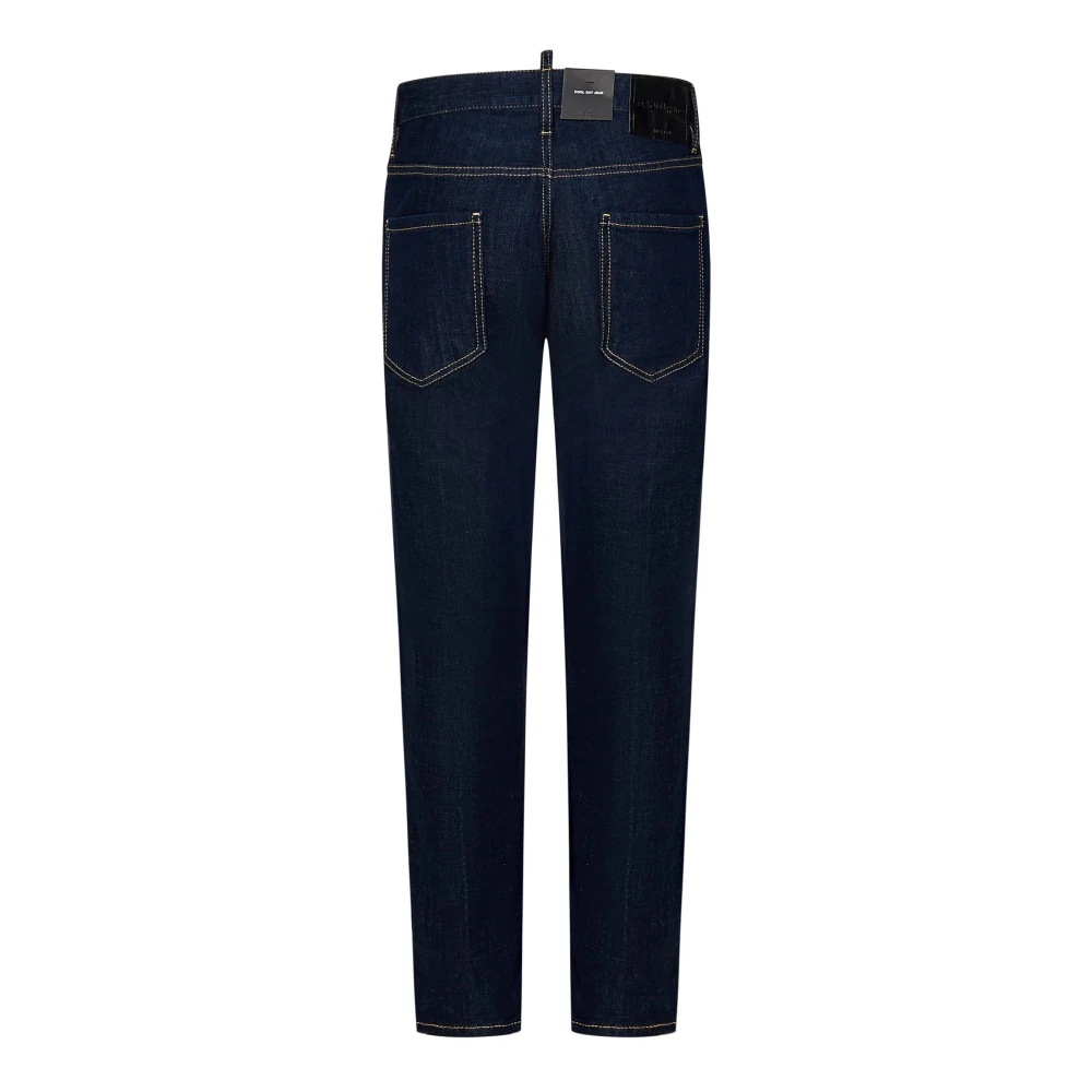 Dsquared2 Slim-Fit Donker Spoelwas Jeans Blue Heren