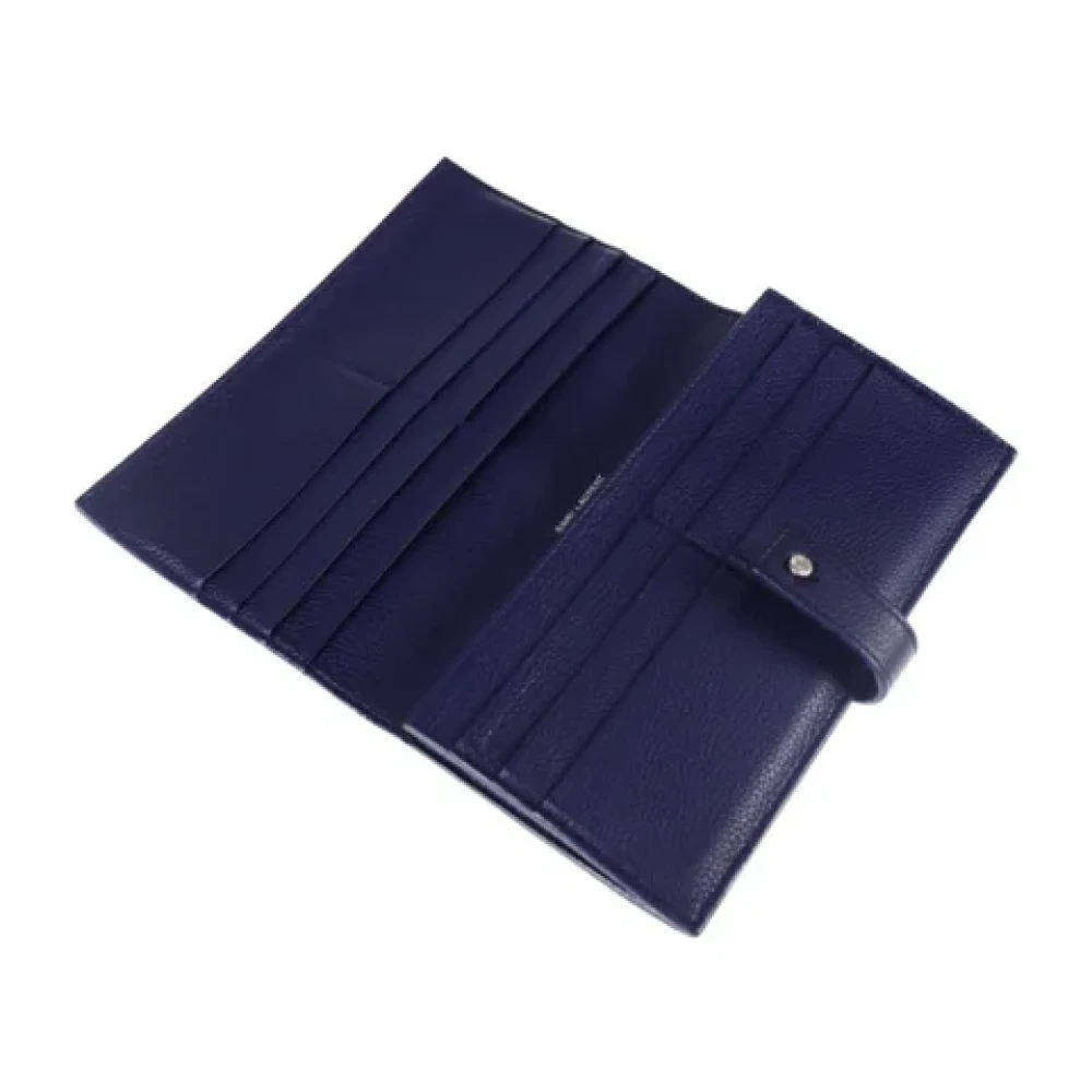 Saint Laurent Vintage Pre-owned Leather wallets Blue Dames
