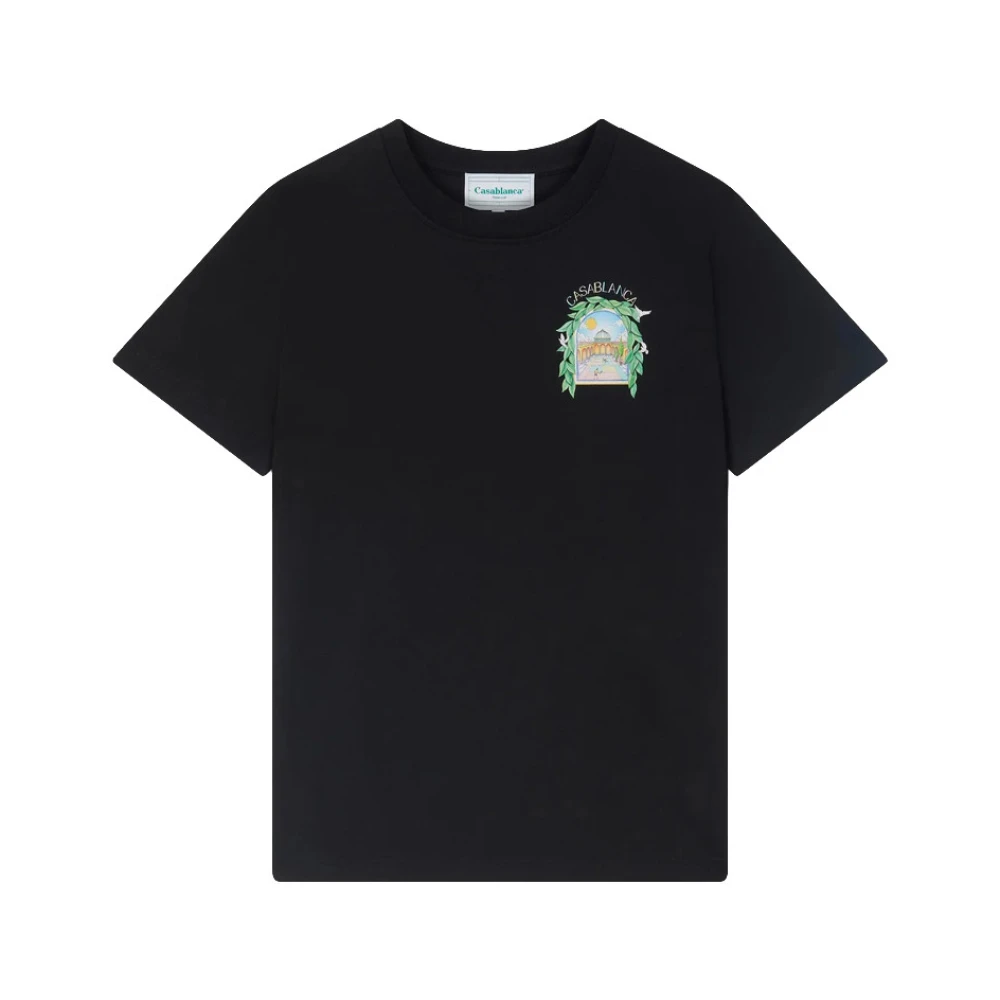Casablanca Men's Black T-Shirts, S, Tennis Arch T-Shirt