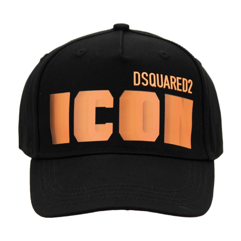 Dsquared2 Unisex Black Icon Baseball Cap With Buckle Closure