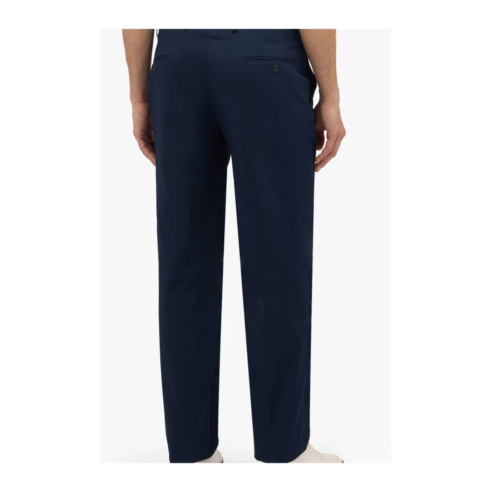 Brooks Brothers Marineblauw Stretch Katoenen Pak Blue Heren
