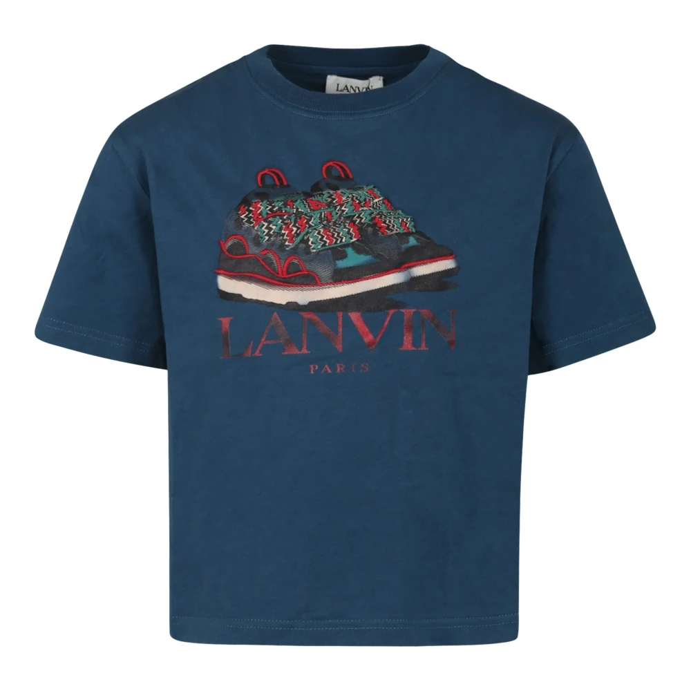 Lanvin Blå Crew Neck T-shirt Print Blue, Pojke