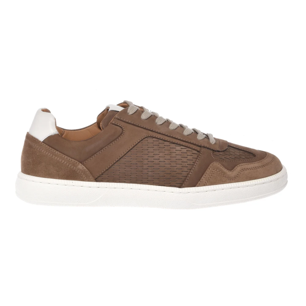 Baldinini Men's Brown Perforated Nubuck Sneaker - Sneakers - 9 Uk - Shoes