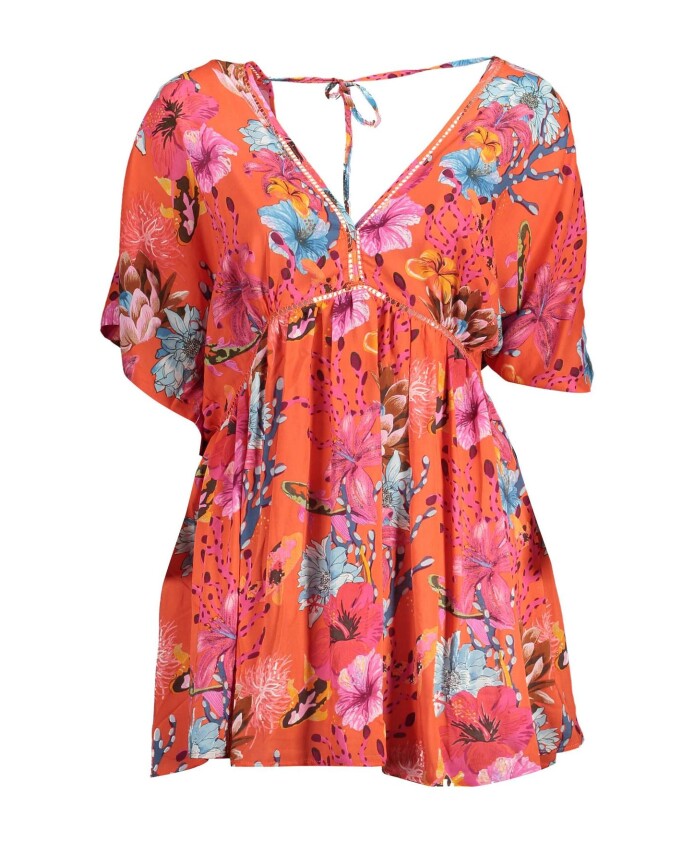robe-caftan-rouge-a-fleurs-col-en-v