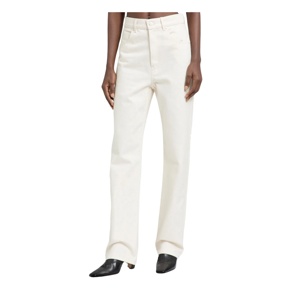 Max Mara Off-White Achille Byxor med Fickor White, Dam