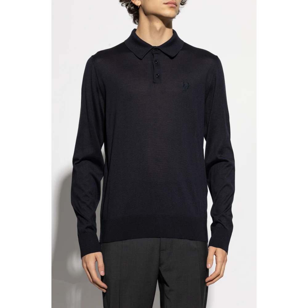 Dolce & Gabbana Lange mouw polo Blue Heren
