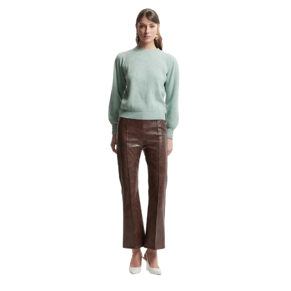 Kocca Groene Bishop Mouw Wollen Trui Green Dames