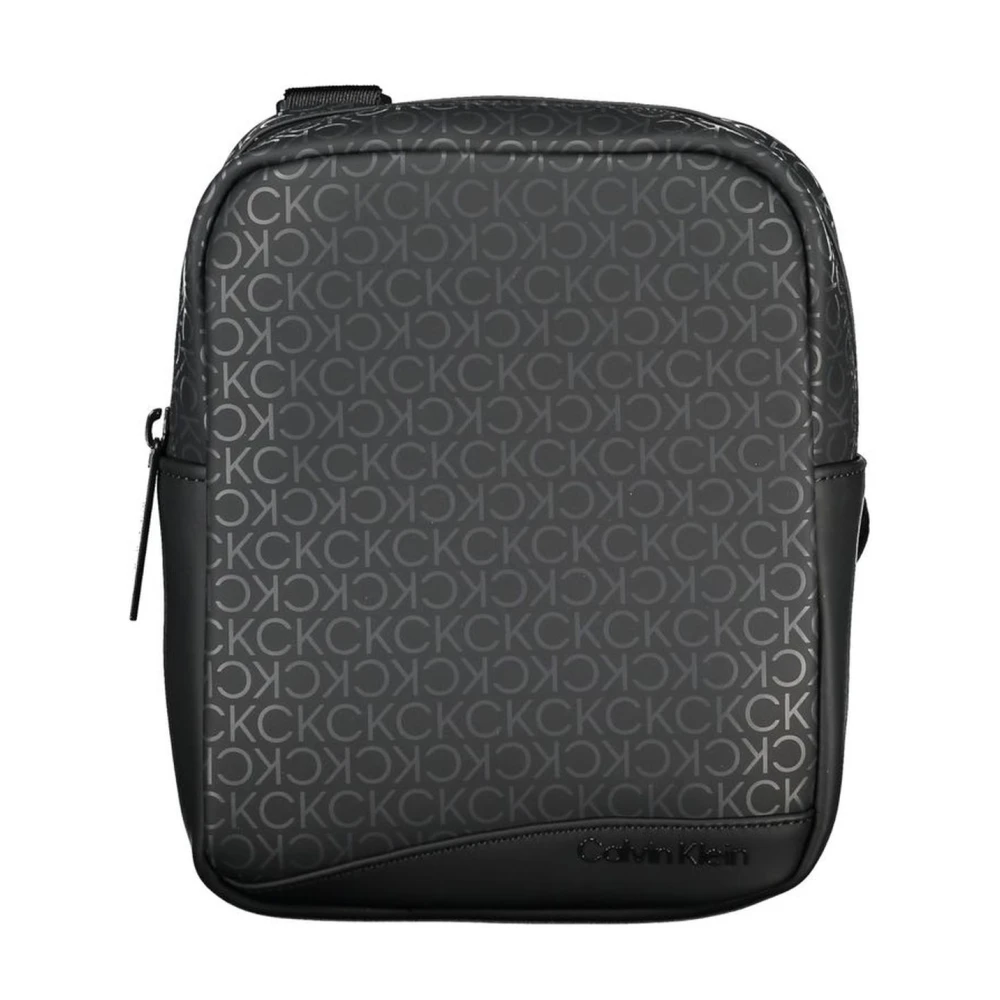 Calvin Klein Zwarte Polyester Schoudertas met Verstelbare Band Black Heren
