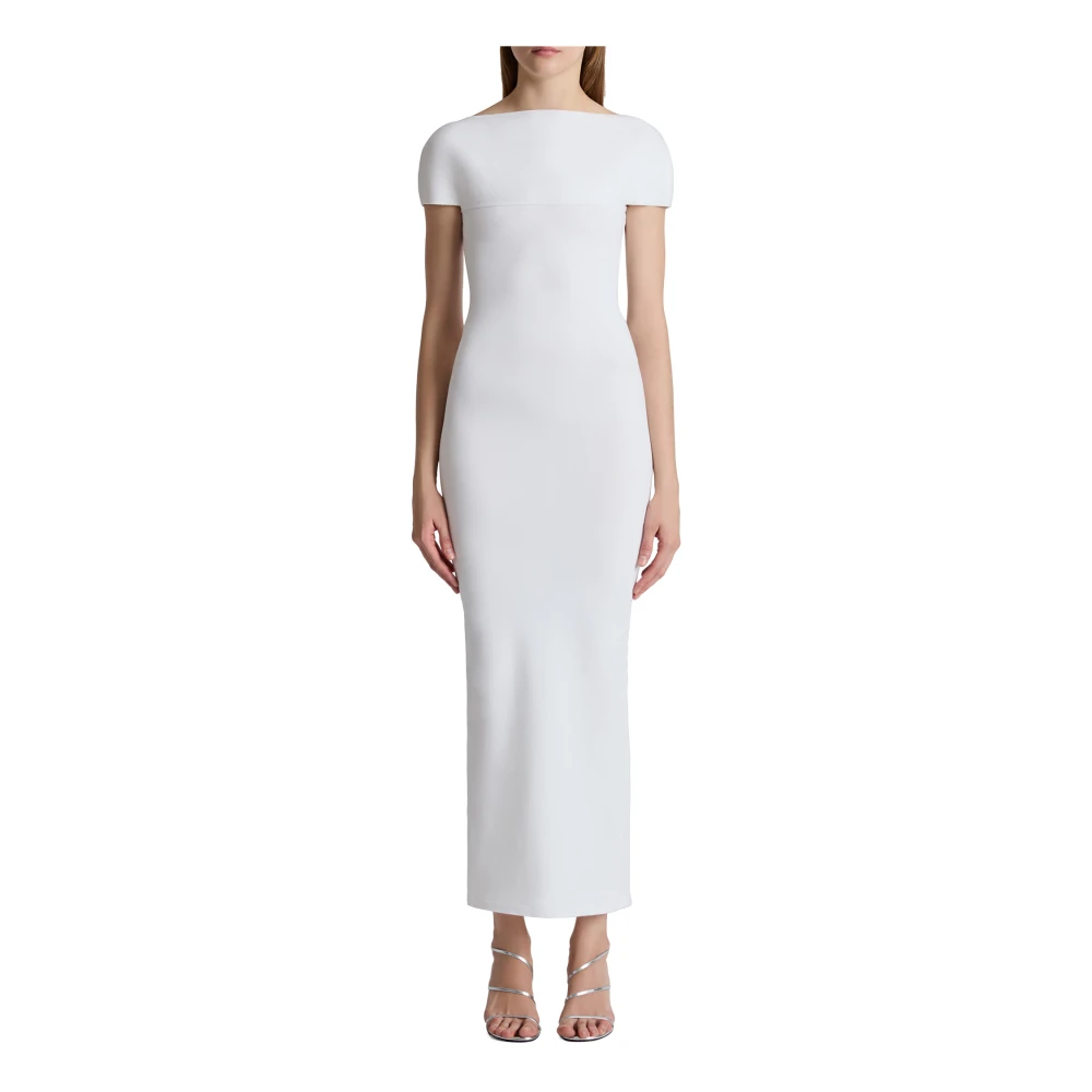 Khaite Witte Boothals Jurk Slim Fit White Dames