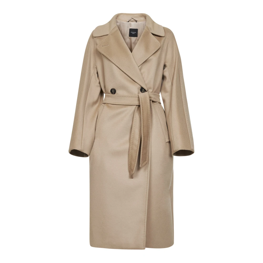 Weekend Max Mara Beige Belted Coats, Female, M, Resina Coat
