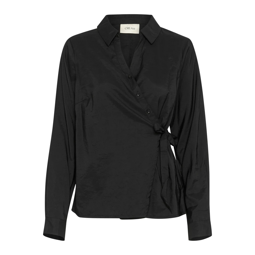 Cream Pitch Black Asymmetrische Shirt Blouse Black Dames