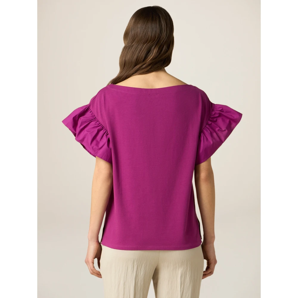 Oltre T-shirt met korte vlindermouwen Purple Dames