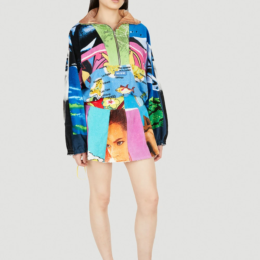 Rave Review Patchwork Mini Rok Multicolor Dames