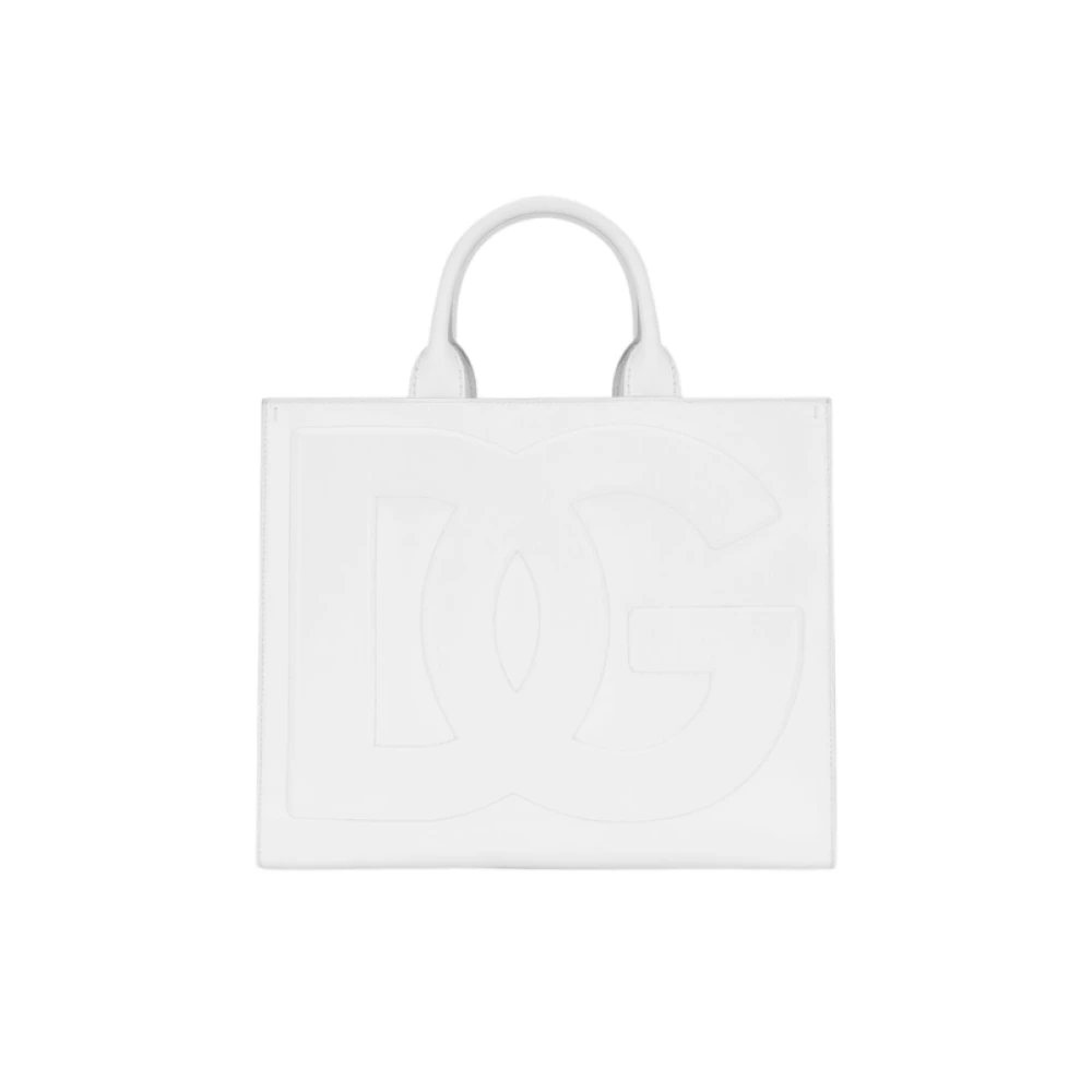Dolce & Gabbana Witte Leren DG Daily Shopper White Dames